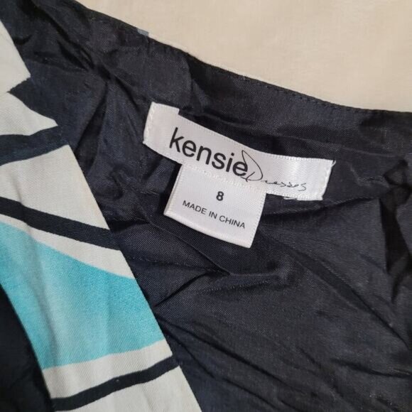 Kensie SIlk & Linen Shift Dress with Ruffle and Sequin Accents - Size 8 - Picture 4 of 10